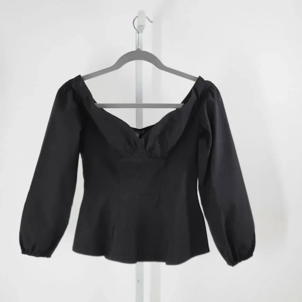 TOPSHOP bengaline off-the-shoulder top Sz 6 NEW - Picture 7 of 9